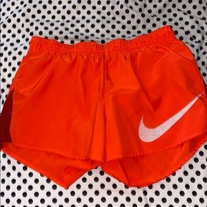 Orange Nike Athletic Shorts